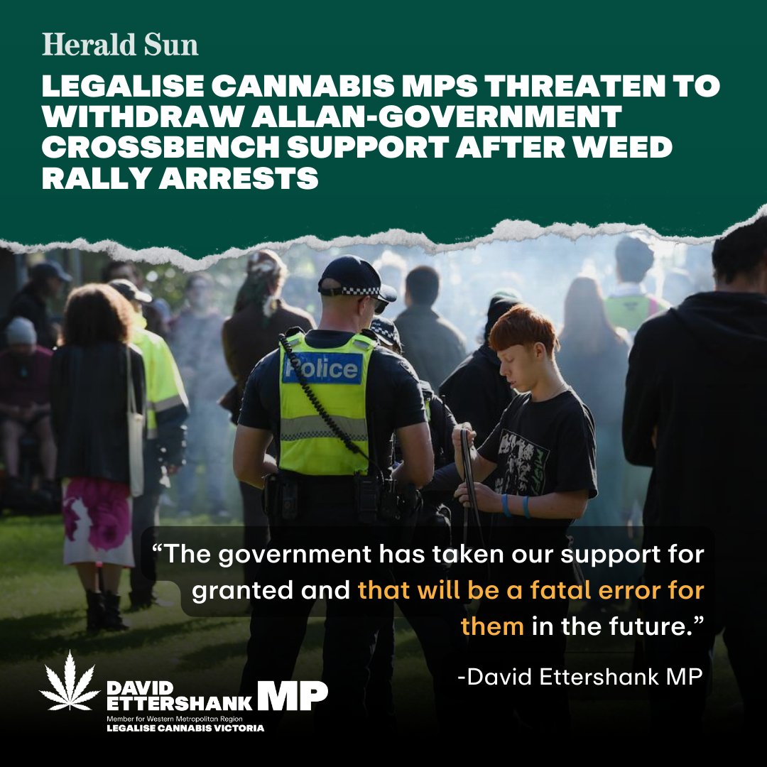 While the waste of police resources at 420 was grossly out of step with community expectations— they were there to enforce the law. The government are solely responsible for our failed cannabis laws, and the government has been taking our vote for granted for too long. #SpringSt