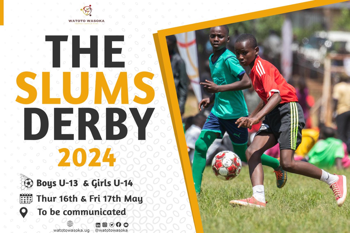 WatotoWasoka's tweet photo. #NewWeek
We are excited to announce the schedule for this year's #SlumsDerby
Mark your calendars: #SlumsDerby2024 is loading !
#FootballMadeInSlums https://t.co/BigM85qK5r