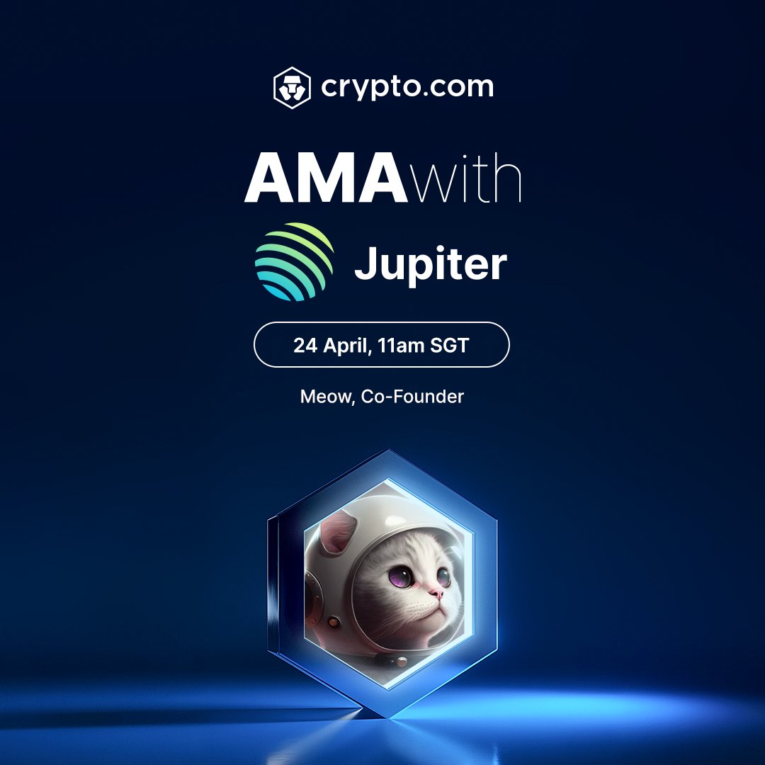 Join us for a Live Video AMA with @weremeow , Co-Founder at @JupiterExchange 🖥 Tune in on X, Facebook or Youtube 🗓️ Wednesday, 24 April, 11:00am SGT