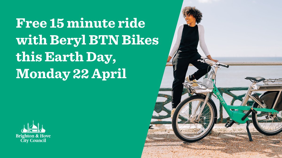 🌎🚴‍♀️ Celebrate Earth Day this Monday 22 April 🚴‍♂️🌎 @BerylBikes is offering a FREE 15 minute ride, valid on pedal and e-bikes with no unlocking fees. Terms and conditions 👉 ow.ly/nPVI50RjFuw Download the Beryl App 👉 ow.ly/j7nm50RjFux