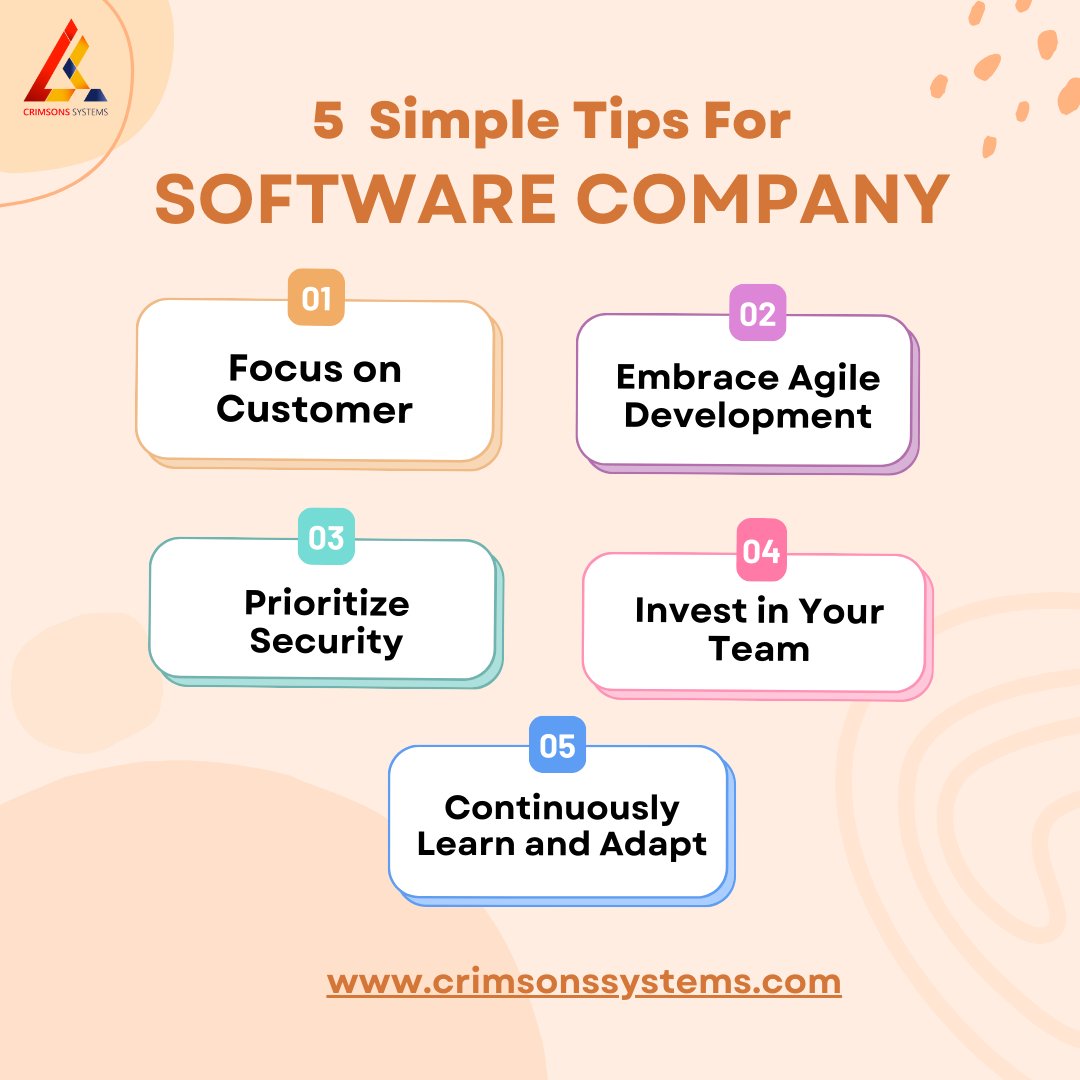 Level up your software game! 5 quick tips for success.
#quicktips #softwarecompany #crimsonssystems #itcompany #softwaredevelopmentcompany