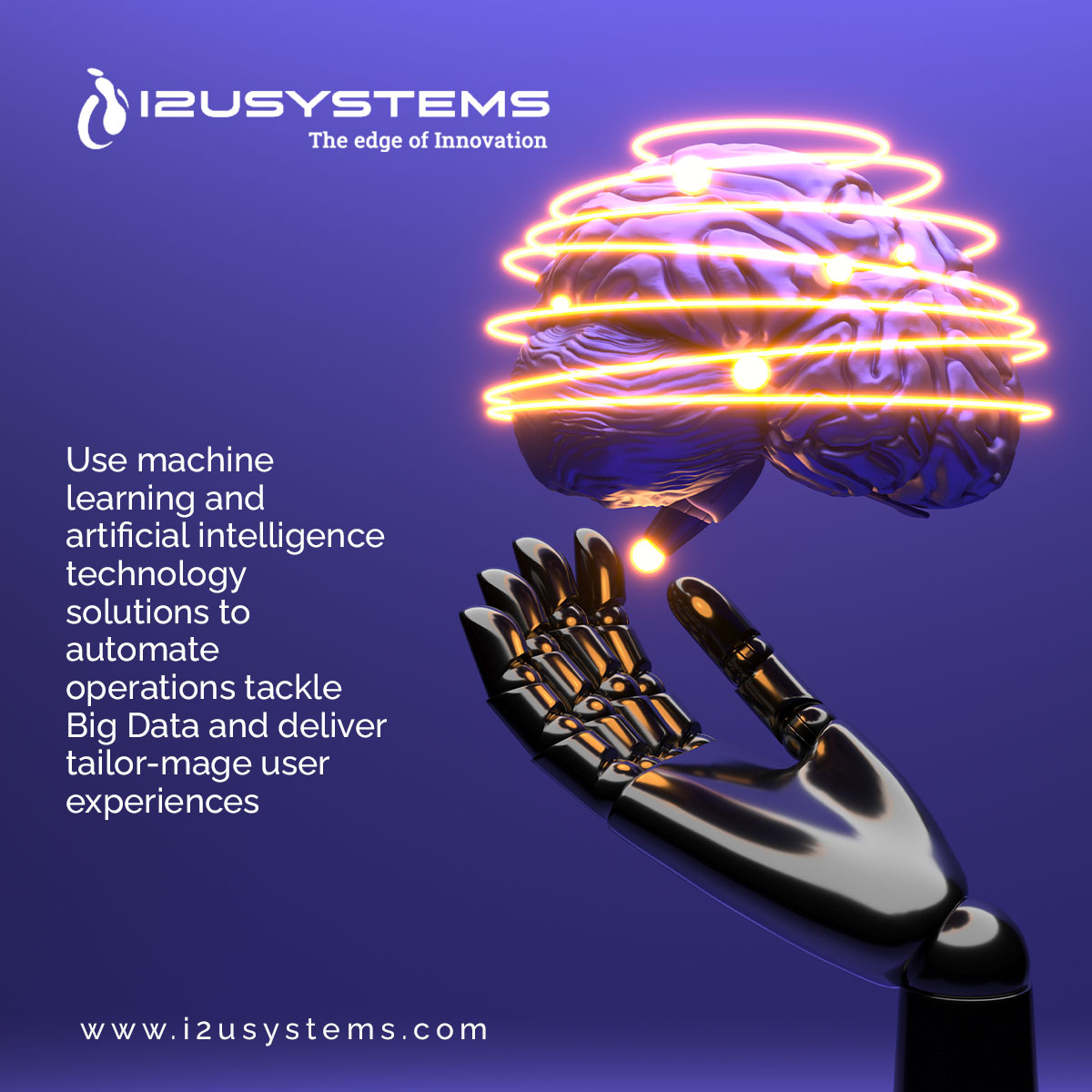 Use machine learning and artificial intelligence technology solutions to automate operations tackle Big Data and deliver tailor-mage user experiences #i2usystems #c2crequirements #w2jobs #directclient #IOT #artificial #intelligence #technology #operation #tackle #deliver