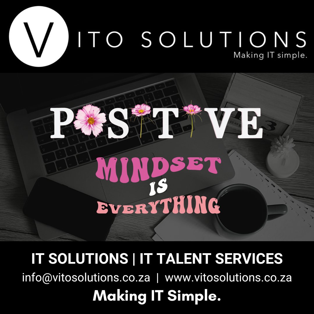 Have a great week!!(❁´◡`❁)

Making IT simple!

vitosolutions.co.za
🌐🌎🌐
IT SOLUTIONS | IT TALENT | IT CONSULTING
#vitosolutions #informationtechnology #hiring #teamwork