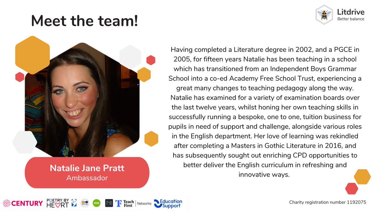 👋🏼 Meet the team 👋🏼

Say hello to Litdrive Ambassador, Natalie Jane Pratt 

#LitdriveCPD #TeamEnglish @Team_English1