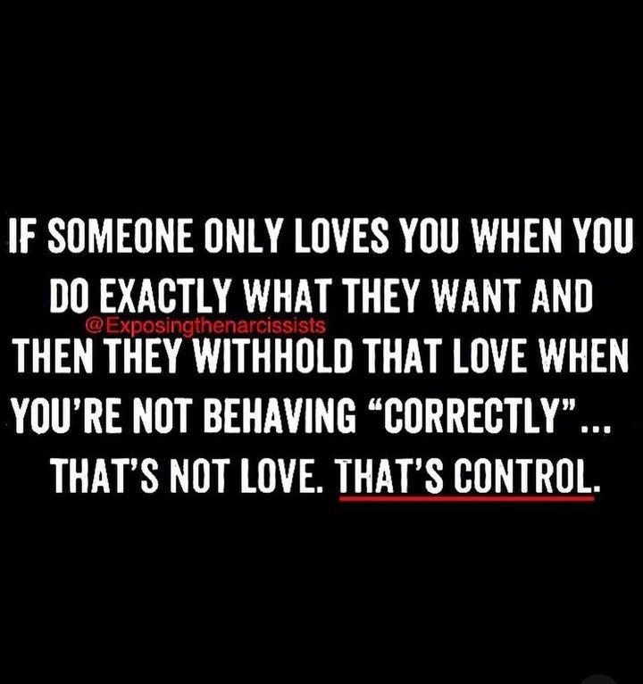 It's not love, it's control. #coercivecontrol #controllingpartner #controllingex #controllingrelationship #control #powerandcontrol #rules #consequences #punishment #withholding #theabuserstoolkit #domesticabuse #postseparationabuse #amberwomensrefuge