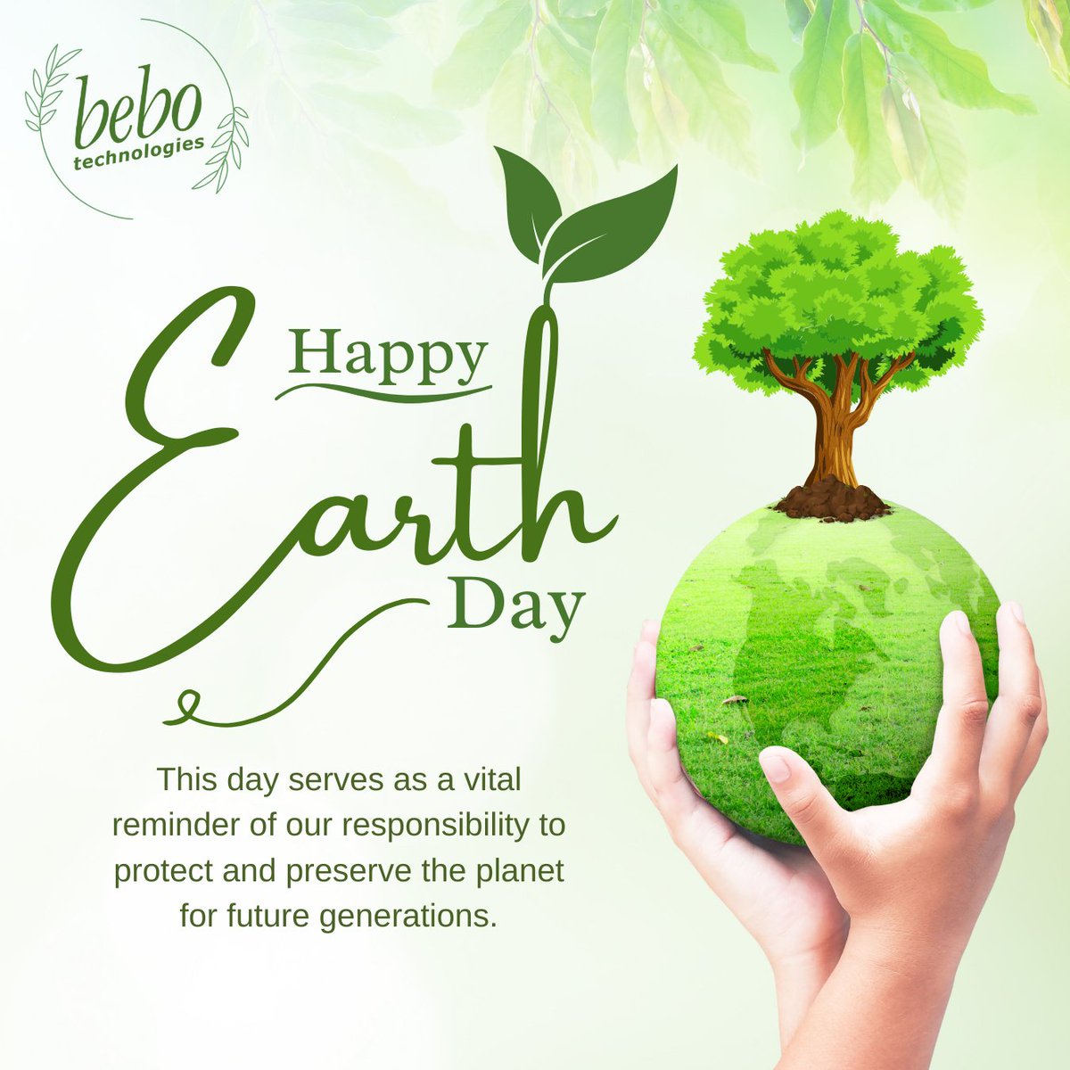 Join bebo Technologies in honoring Earth Day by embracing eco-friendly practices and promoting environmental awareness. Together, we can protect our planet.

#EarthDay #EarthDay2024 #ProtectOurPlanet #GoGreen #beboTechnologies