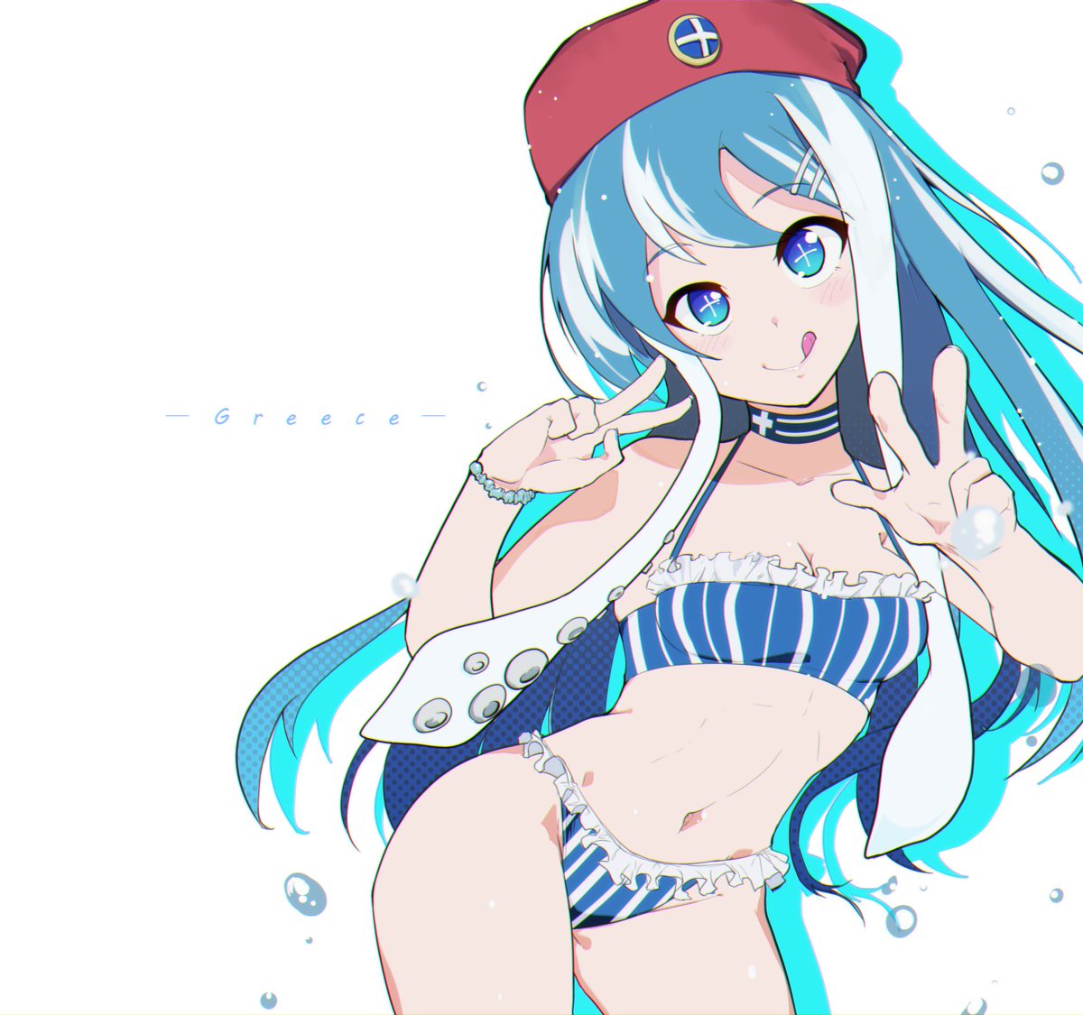 「#これを見た人は水色又は青色と白色の混ざった色の画像を貼れ  ァ… 」|龍トウのイラスト