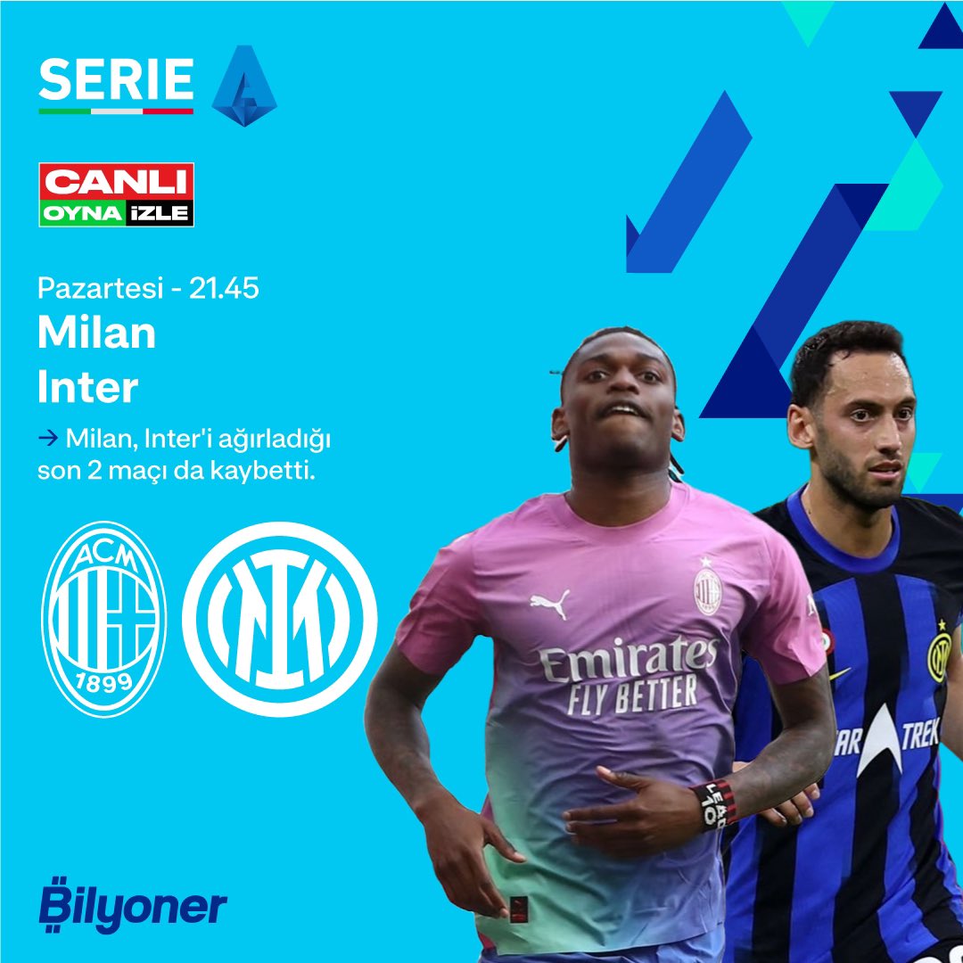 🇮🇹 #SerieA'da 'Derby della Madonnina' gecesi... Milano derbisine Bilyoner'de Hemen Oyna ➡️ bit.ly/Bilyoner_Futbol