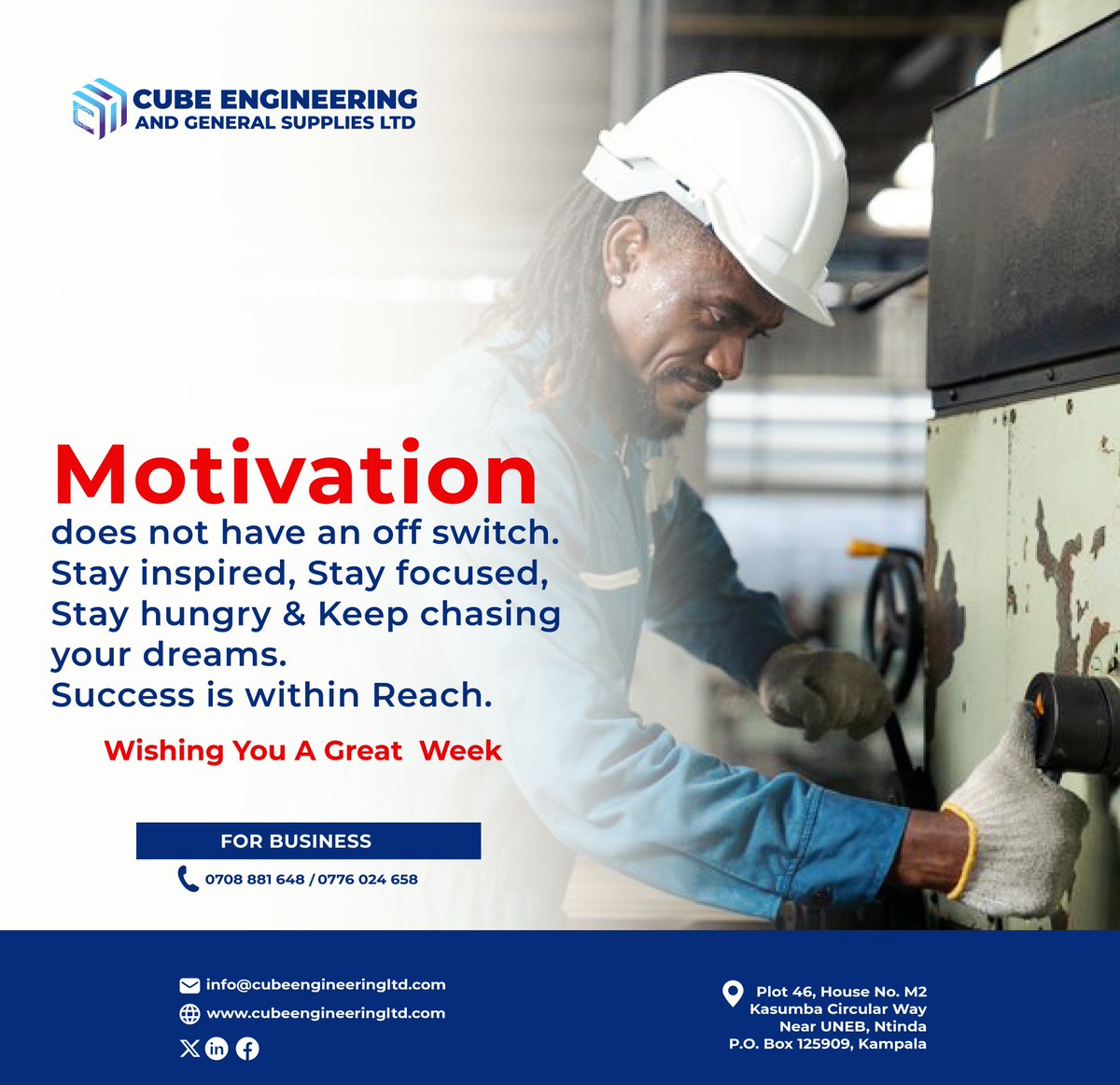 CubeEngineers's tweet photo. Keep yourself motivated each and every day. Have a blessed week.

#CubeEngineers https://t.co/OthsjE10CE