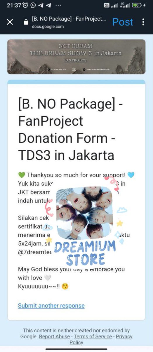 DREAMIUMSTORE's tweet photo. jangan lupa donasi yaa, kita wujudkan kenangan manis di TDS 3 itu😍🩵 https://t.co/D3NvhcxjUc