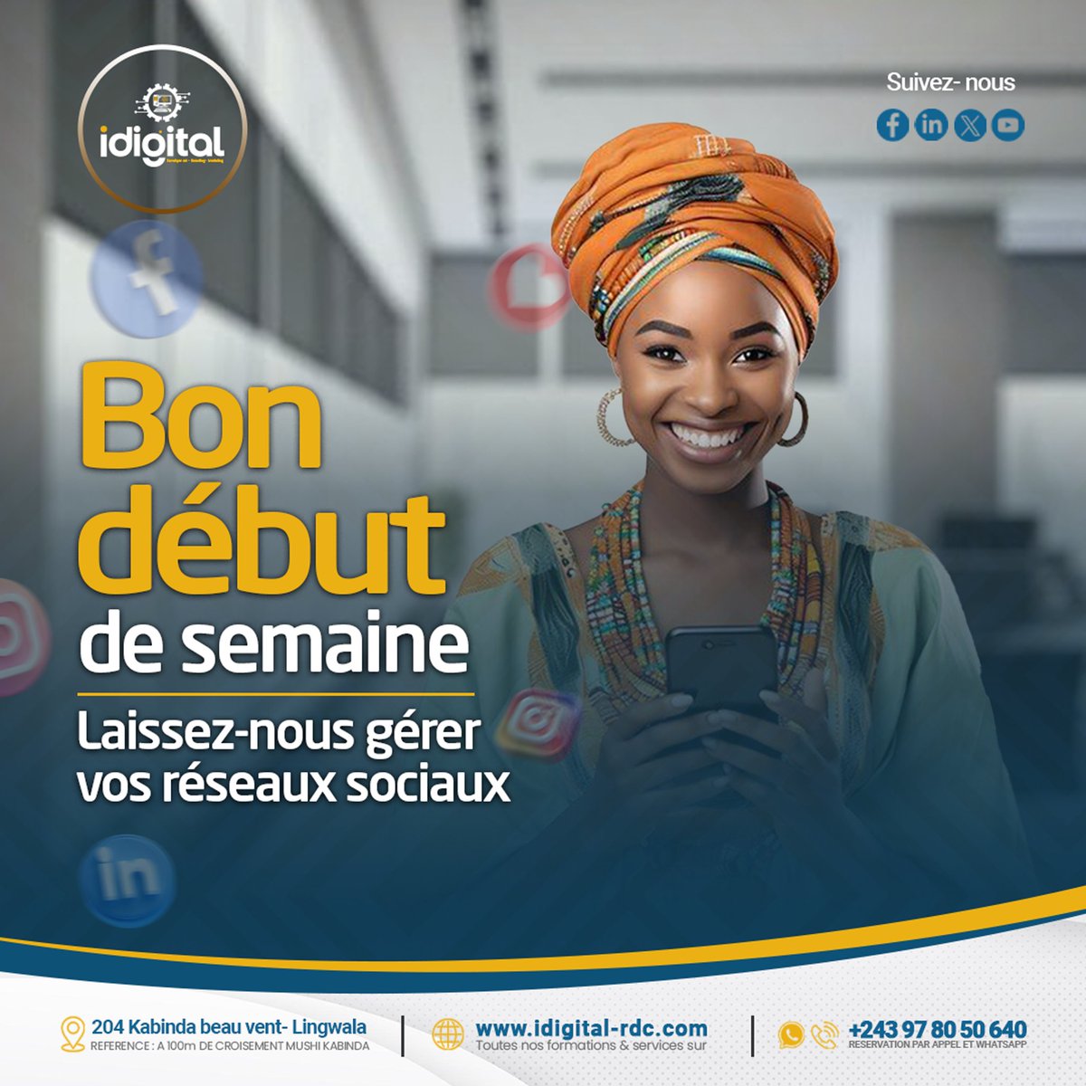 iDigitalCreate's tweet photo. 🌟 Bon début de semaine à tous ! 🌟

Vous rêvez de donner un coup de boost à votre présence en ligne  ? 

Laissez-nous prendre en charge la gestion de l'ensemble de vos réseaux sociaux ! 🚀

#creativeidigital #socialmedia  #GestionRéseauxSociaux #communitymanagement https://t.co/Sr5XkKwOeB
