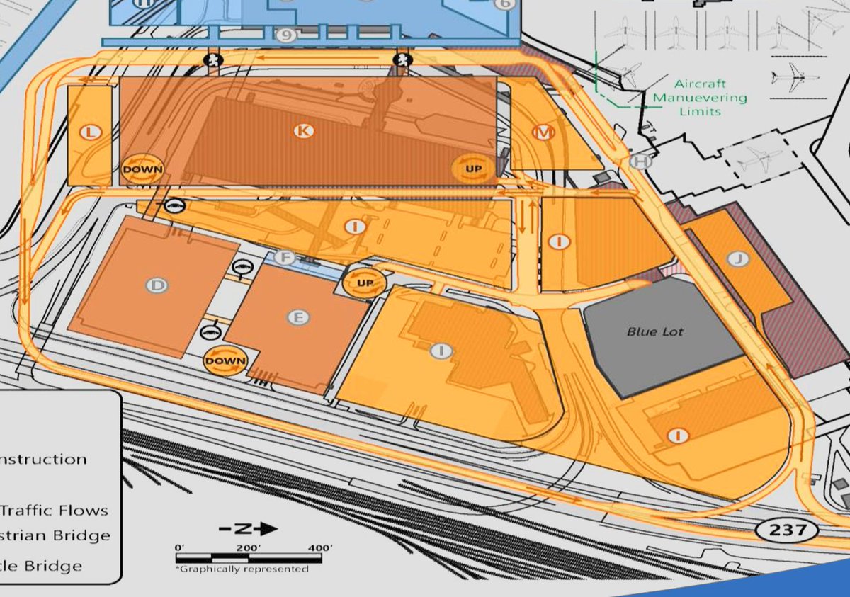 Was looking over the @goingplacesCLE Master plan and I don't understand the huge want to totally demolish what is now Concourse D.  Why not just extend what they want is E to it and renovate it?  It's not like it would stop them from doing the new car infrastructure in pic 2.