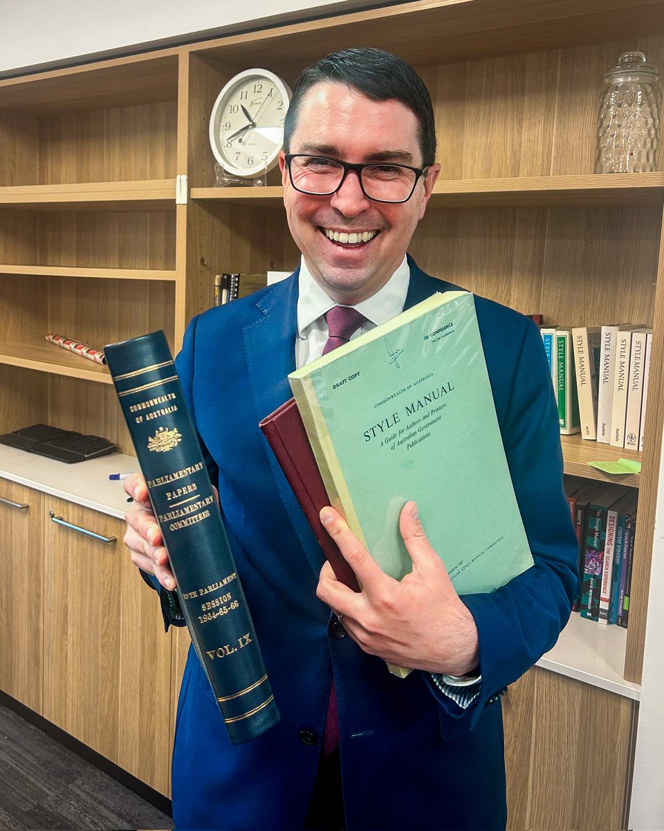 Embracing my deep, nerdy interest in the Australian Government Style Manual. Here with the first ever written Manual and the committee report that recommended it. You can find the current Style Manual here: stylemanual.gov.au