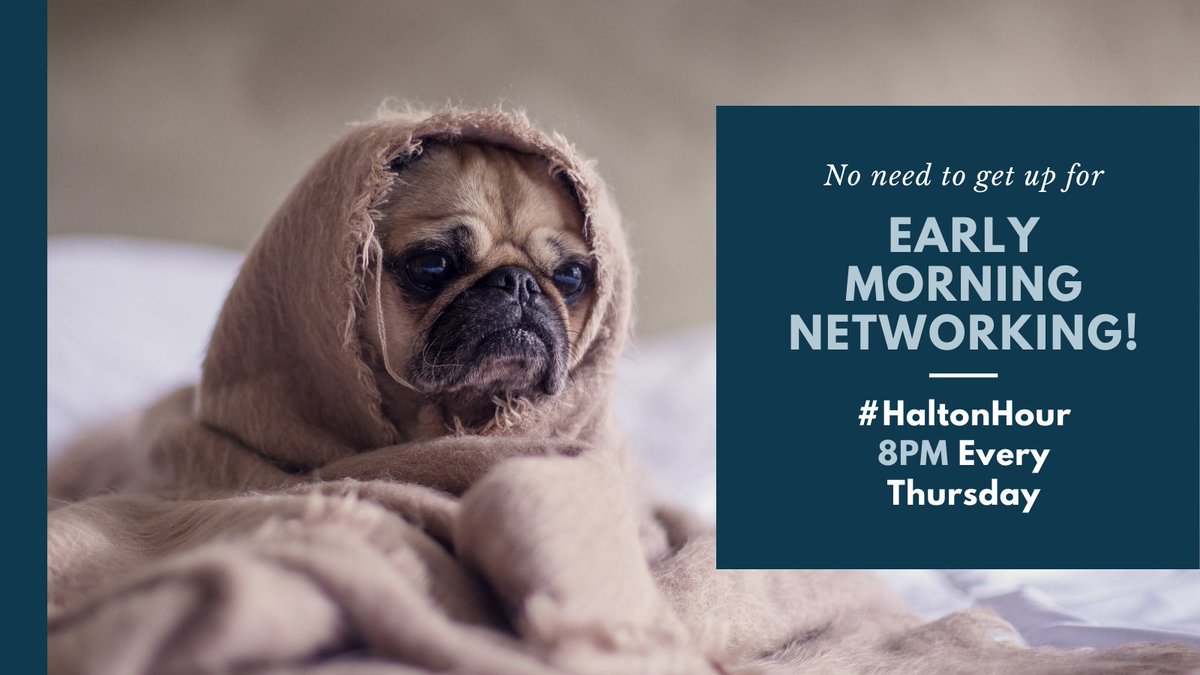 No need to be up at the crack of dawn for #HaltonHour X networking! 

Join us every Thursday at 8pm. 

#Widnes #Runcorn #Halton #CommunityMatters #supportlocal