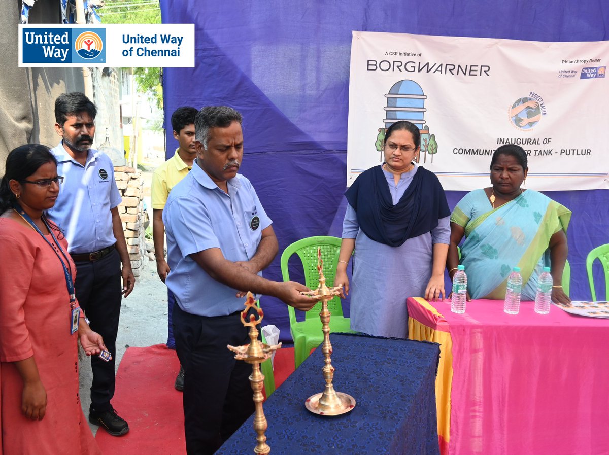 UWC inaugurated the installation of the Community Water Tank in Putlur village, Tiruvallur District. Through our partnership with BorgWarner, we have significantly enhanced access to safe drinking water for the Irular Community. 
#ProjectValam #SafeDrinkingWater #LIVEUNITED