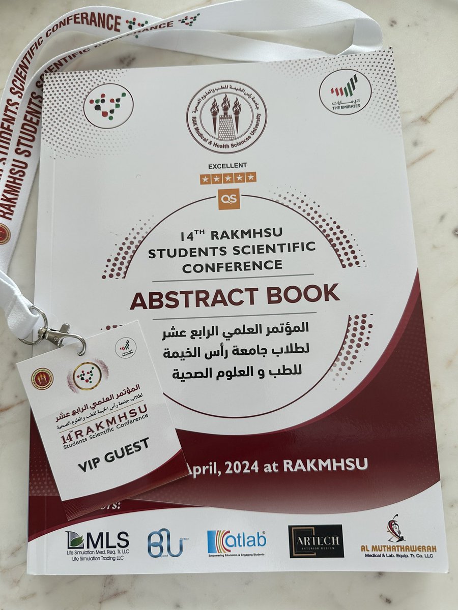 سعدت بالأمس في المشاركة في المؤتمر الطبي الرابع عشر للأبحاث الطبية في جامعة رأس الخيمة للعلوم الطبية. جهود كبيرة ومتميزة من الطاقم التدريسي لتشجيع الطلاب في جميع التخصصات الطبية من تخصصات الطب وطب الأسنان والتمريض والصيدلة للإنخراط في الأبحاث الطبية. صراحة تفاجأت بمستوى الأبحاث