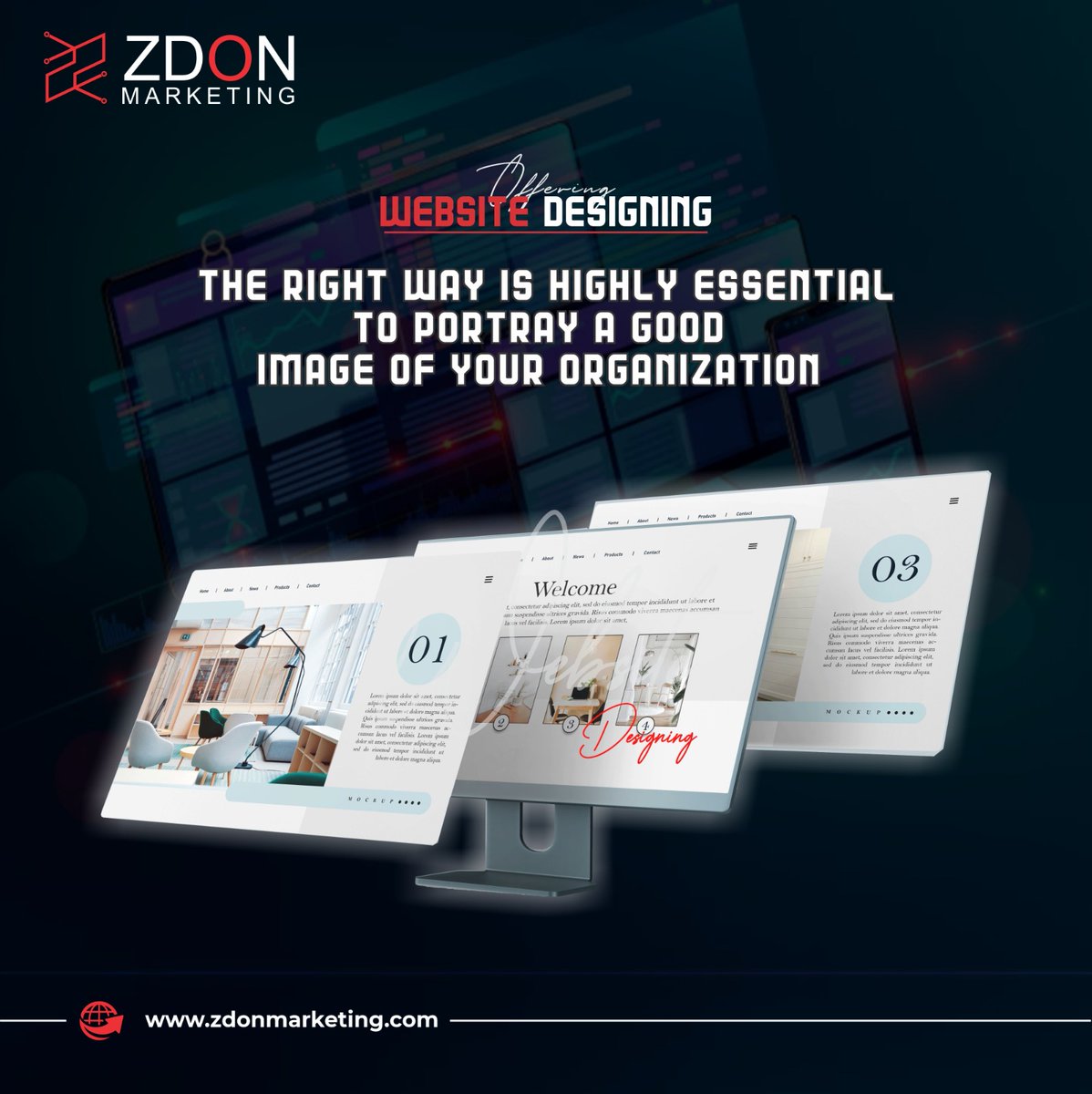 Transform Ideas into Stunning Reality with Our Website Designing Services.

For more details feel free to call us at:
0331-0003393 

#digitalmarketing #zdonmarketing #digitilization #webdevelopment #graphicdesigning #digitalmarketingservices #BahriaTown #zdonmarketing