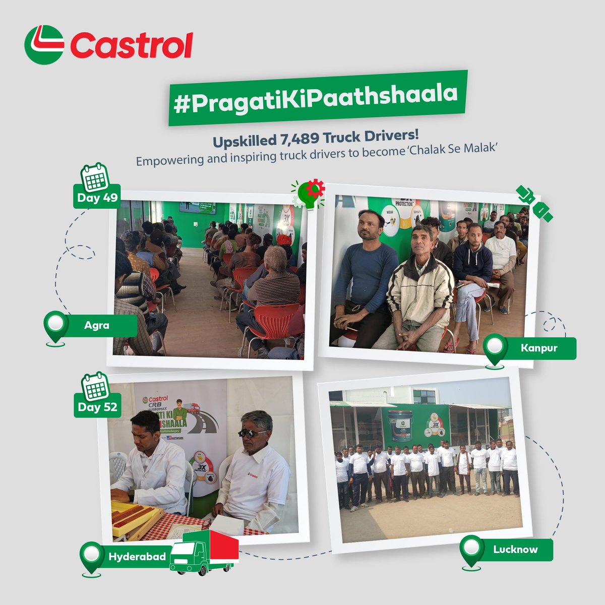 As the PragatiKiPaathshaala journey marches on, our on ground camps have become hubs of empowerment for truck drivers nationwide As the PragatiKiPaathshaala journey marches on, our on ground camps have become hubs of empowerment for truck drivers natio...