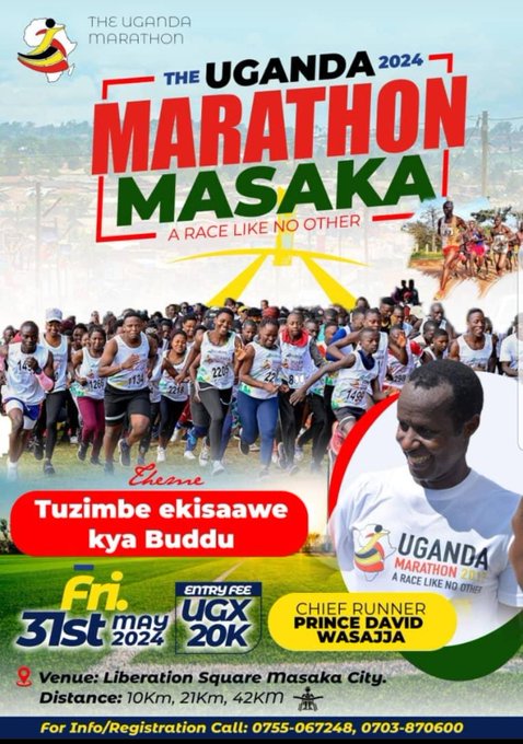 The Uganda Marathon Masaka 2024 Edition is making a contribution towards the region's Sports Tourism development. The 10km, 21km & 42km race will give us an opportunity to explore the geographical heritage of Masaka City and promote healthy living. #Ugmarathon🇺🇬 #VisitMasaka🇺🇬