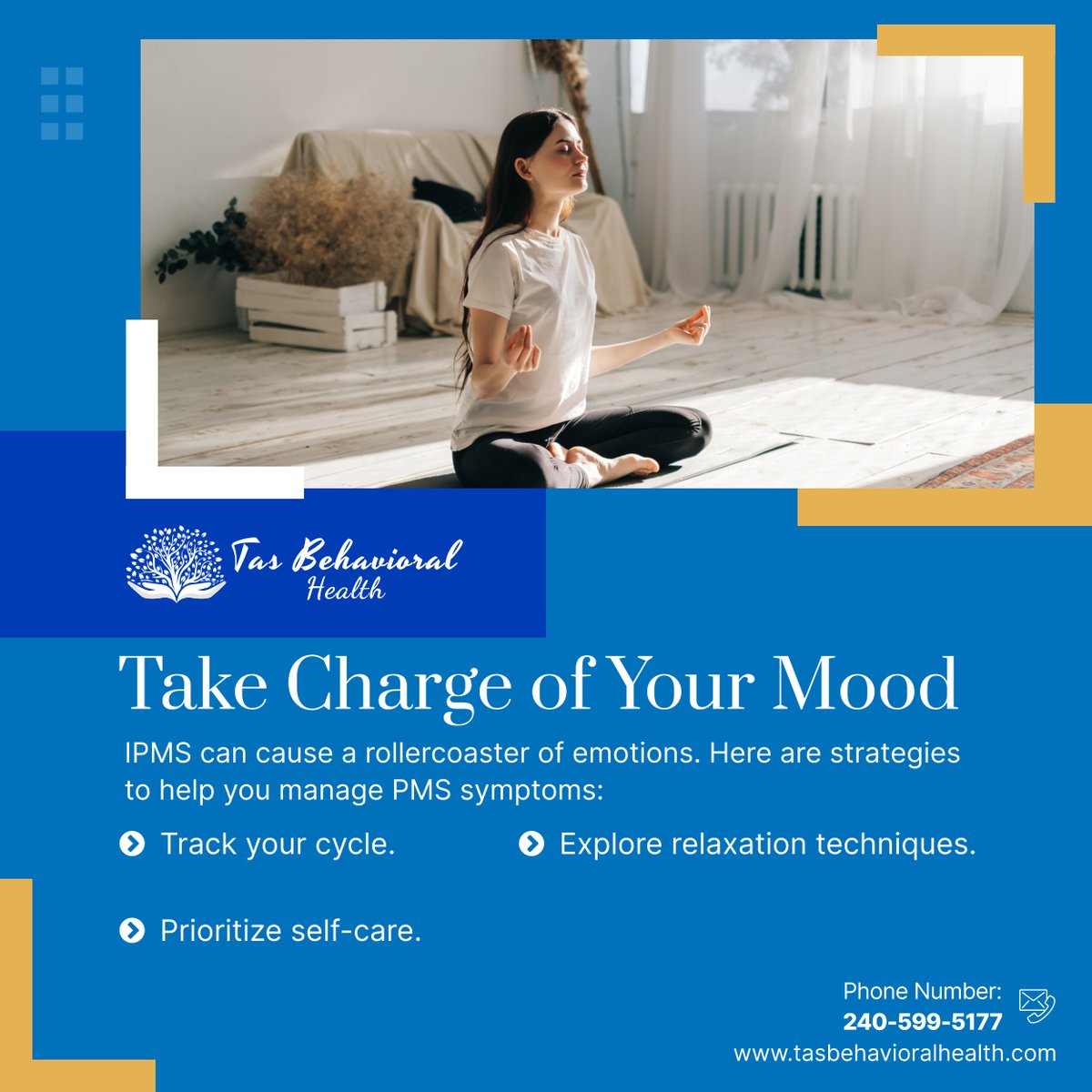 Feeling overwhelmed by Premenstrual Syndrome (PMS)? You're not alone. These strategies can help you take control of your mood and navigate your cycle with confidence. #CumberlandMD #MentalHealthClinic #PMS
