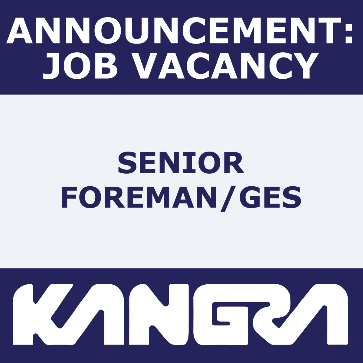 Job Vacancy Announcement: Kangra has an opening for a Senior Foreman / GES. Check out the link: kangracoal.com/career-announc… …. to find the full job specs and how to apply. Application closing date: 26 April 2024 #Kangra #menar