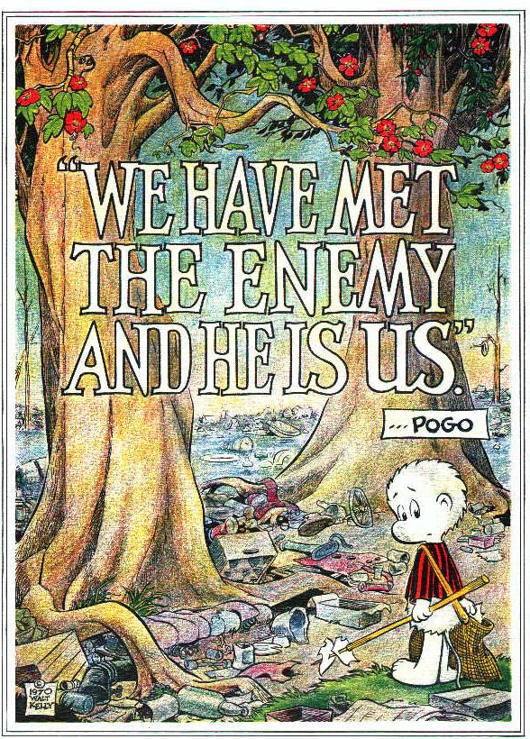 a poster by Walt Kelly for the first earth day april 22, 1970. 🌎