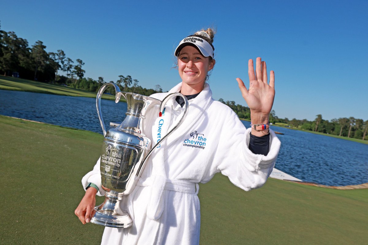 Nelly Korda wins the Chevron Championship and claim her second major title.

The world No.1 shot 69 in the final round for 13-under total wiining by two strokes.

Korda becomes the third woman in history to win five tournaments in a row.

#5SN #Golf #TheChevronChampionship ⛳️