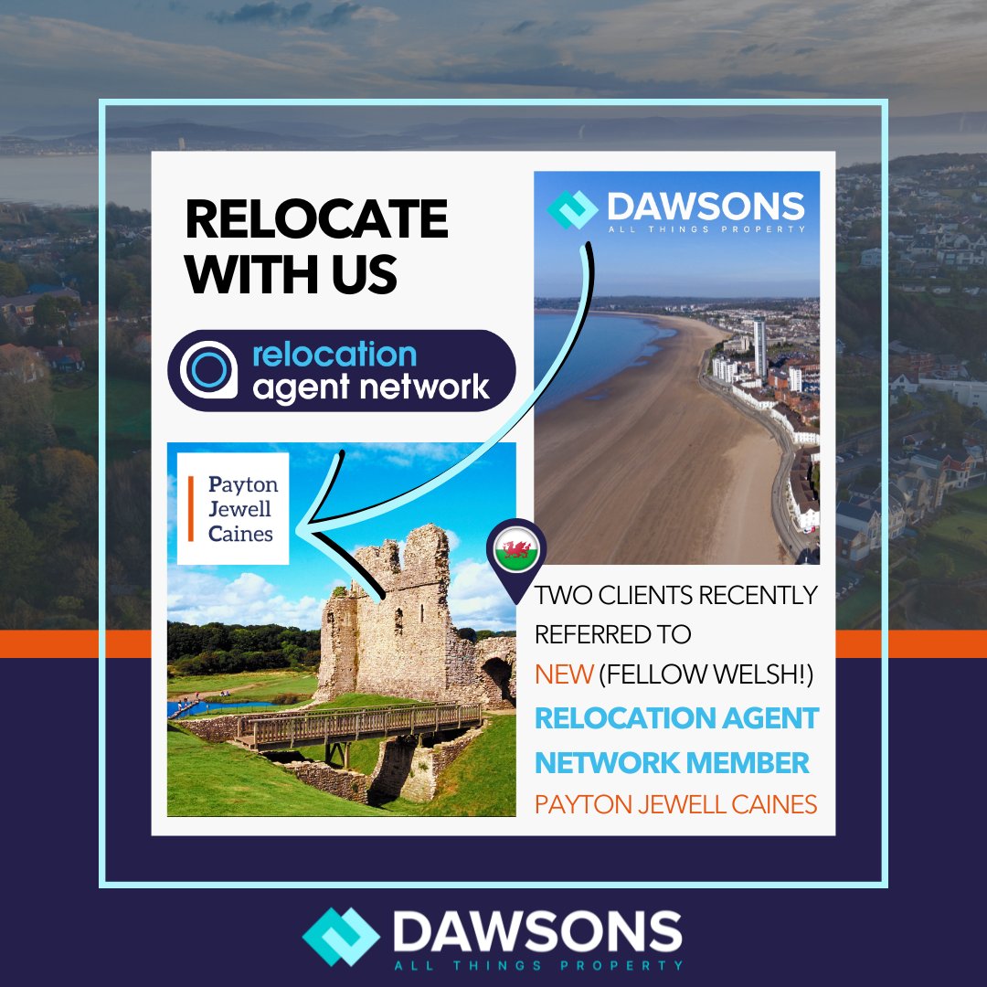 DawsonsProperty's tweet image. We're delighted to be part of @RelocationAgent, helping people relocate all over the UK 🇬🇧
Our Swansea office were thrilled to have recently made two referrals to new (fellow welsh! 🏴󠁧󠁢󠁷󠁬󠁳󠁿) RAN member @PJCHomes 🙌 

#Relocating #RelocationAgentNetwork