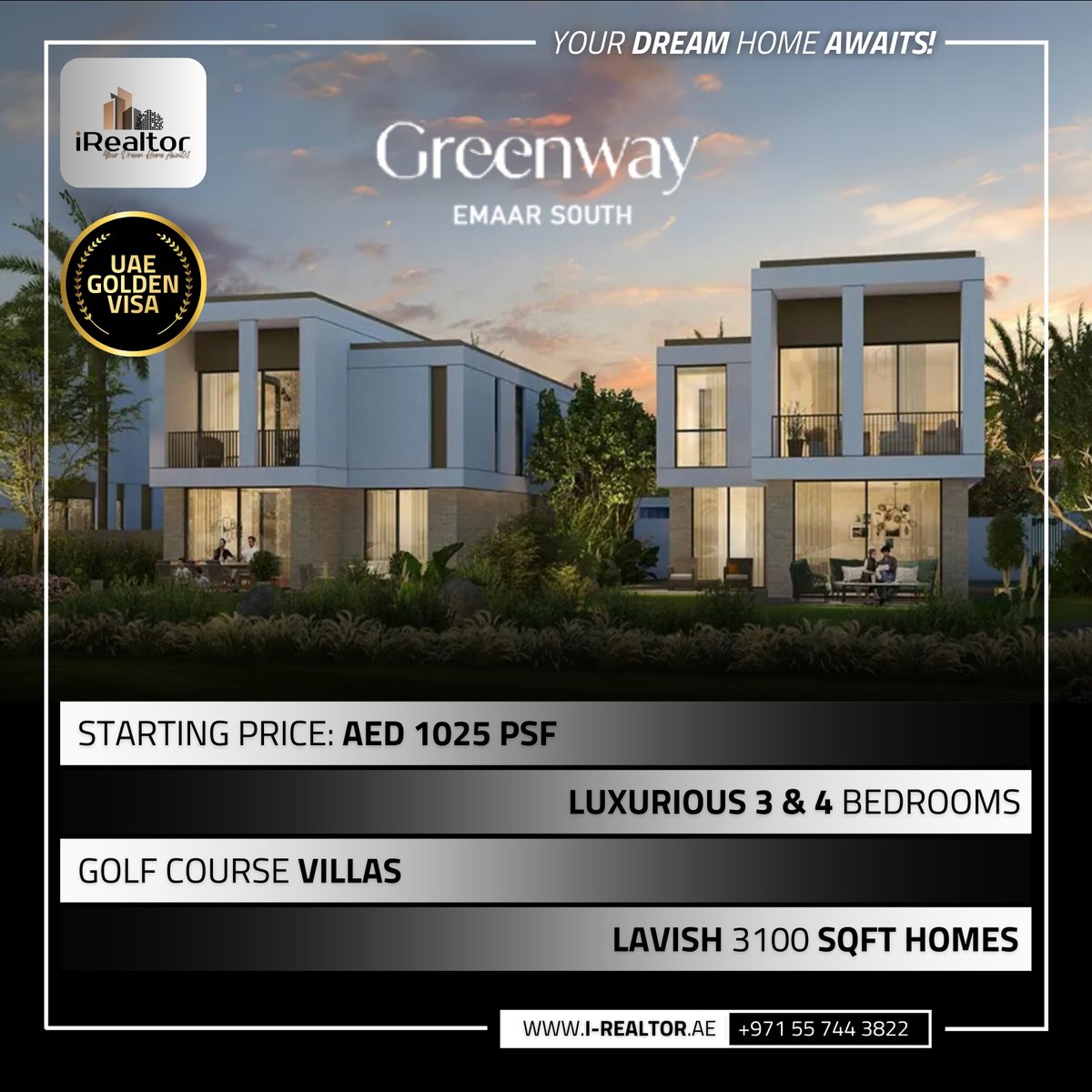 Get exclusive details from our experts and Unlock your Dream Home!
#emaarsouth #buyproperties #luxuryvillas #luxuryproperties #qualityliving #investinproperty #uaegoldenvisa #investindubai #luxuryliving #dubailife #dubailiving #dubairealestate #investorshub #thehundred