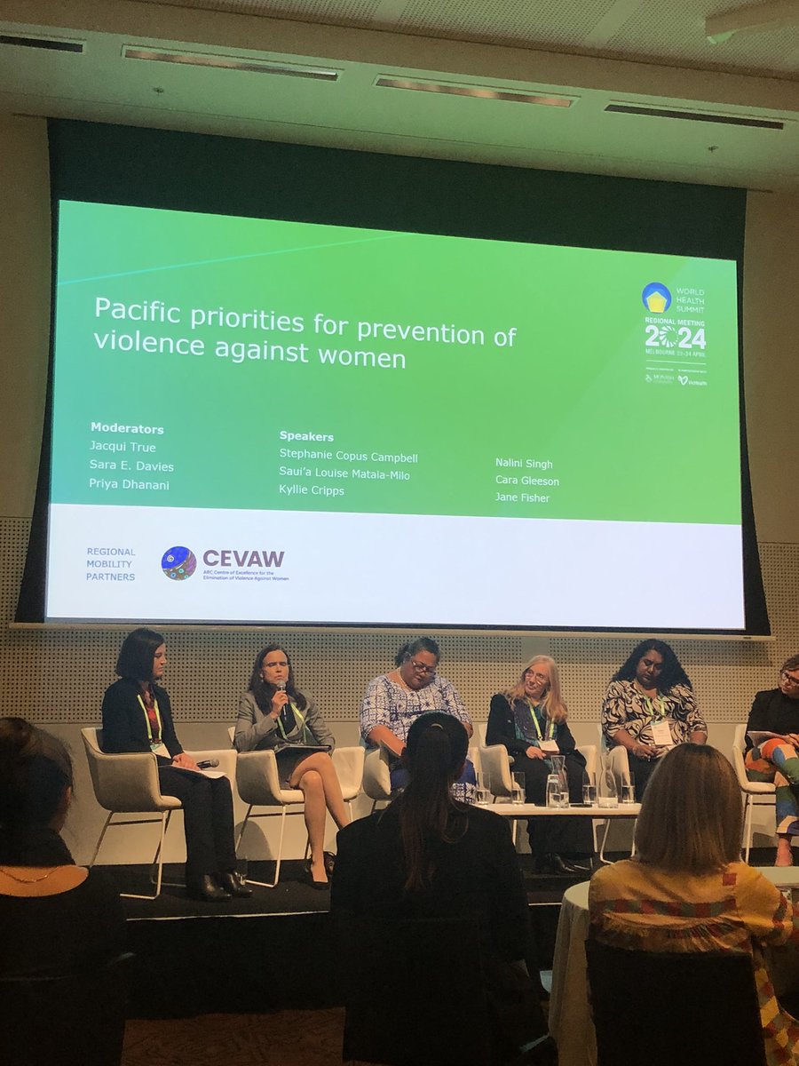 Final session on Day 1. #worldhealthsummit Looking forward to @_CEVAW discussions on pacific priorities for prevention of #VAW #GBV #WHSMelbourne2024