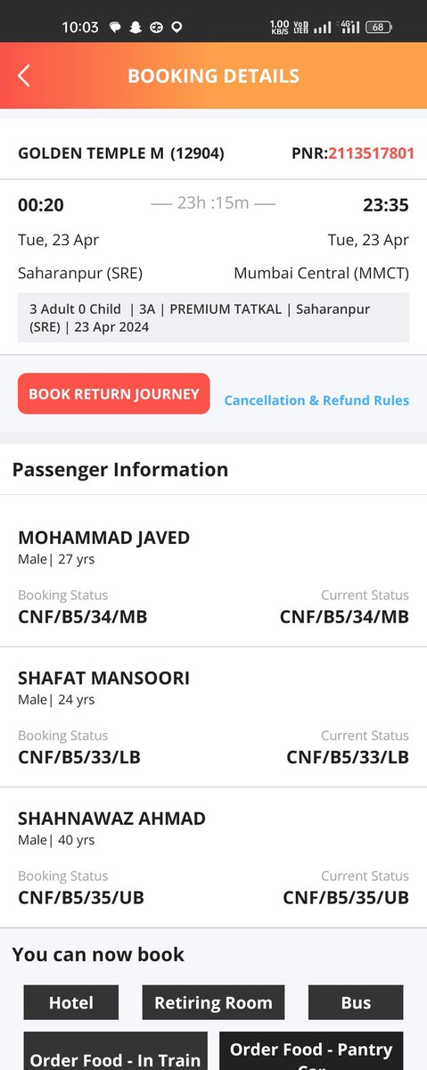 ShofyaanS's tweet photo. Are there any changes to the golden temple exp 12904 (saharanpur - Mmct) PNR -2113517801 plz let me know @WesternRly @drmmumbaicr @RailwaySeva @RailMadad @IRCTCofficial https://t.co/ngf5GP3c6q