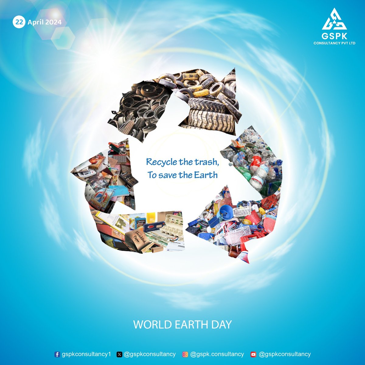reduce, reuse and recycle
rubber, plastic and paper trash
to save the Earth
#saveearth #worldearthday #creative #stoppollution #EarthDay2024 #Earth
#GSPK #GspkConsultancy #socialmediaagency #digitalmarketing #digitalmedia #socialmediamarketing #socialmediastrategy