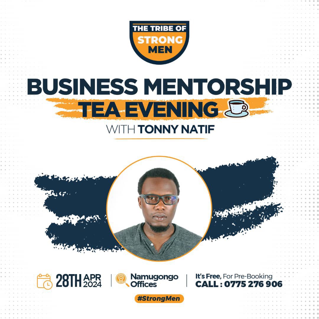 Godfrey KUTEESA!! (@godfrey_kutesa) on Twitter photo Announcement 📣:
This Sunday at 3:40pm we’re hosting you again.
The young men who abandoned laziness and started doing something to earn a living. We’re hosting you for a Business Mentorship Tea 🍵 Evening with the brilliant <a href="/TonyNatif/">Anthony Natif</a>
.
It’s FREE but pre-booking is Announcement 📣:
This Sunday at 3:40pm we’re hosting you again.
The young men who abandoned laziness and started doing something to earn a living. We’re hosting you for a Business Mentorship Tea 🍵 Evening with the brilliant <a href="/TonyNatif/">Anthony Natif</a>
.
It’s FREE but pre-booking is