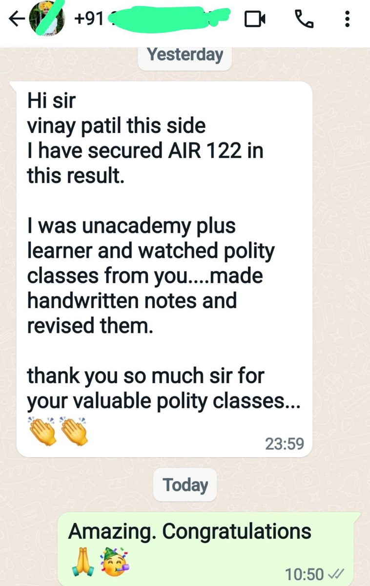 Proud of the stellar performance of my learners. Congratulations 🌟🌟🌟🌟#UPSC2023 God Bless You. JAI HIND🇮🇳 I want all of you to aim for the glory ☀️☀️☀️☀️☀️☀️ Welcome to my Unacademy course. Use this link to join my course where we can discuss these topics in even more