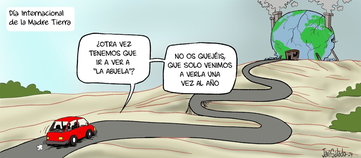 Hoy, Día Internacional de la Madre Tierra. Mi viñeta de hoy para los diarios del grupo Promecal. #InternationalMotherEarthDay #diainternacionaldelamadretierra