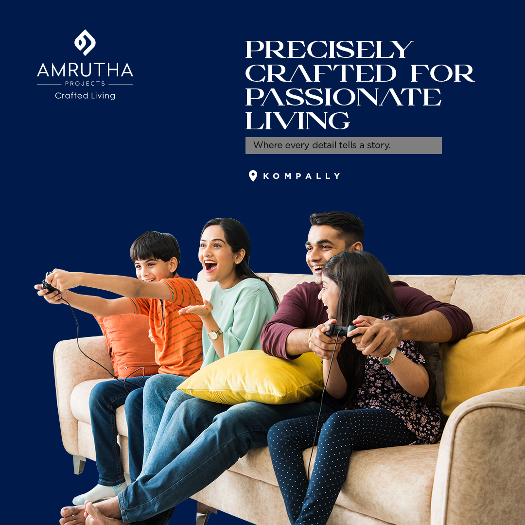 Step into a home that is a masterpiece in itself. Amrutha Projects offers artisanal living, where craftsmanship and passion meet. Live your story.

#BuildYourFutureWithAmrutha #AmruthaProjects #BuildingCommunities #InHyderabad