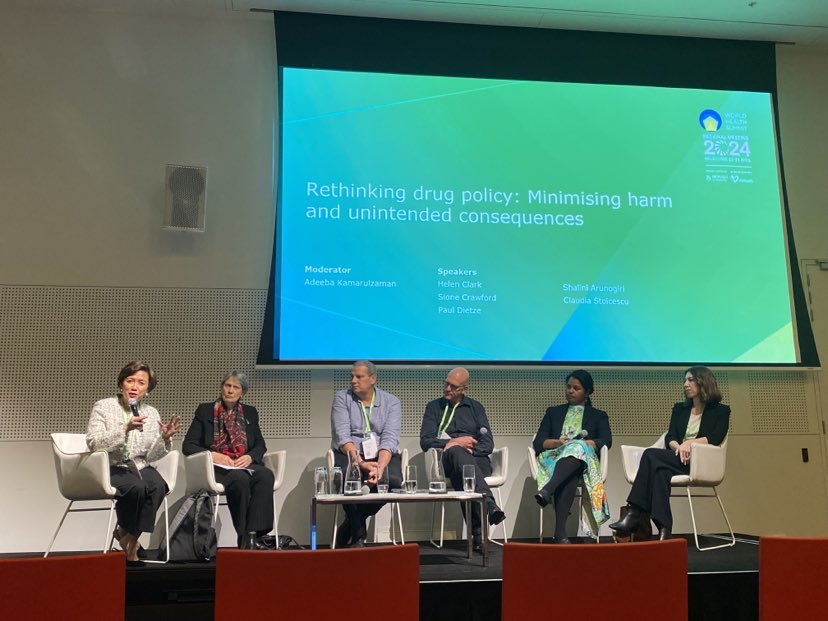 Amazing to hear the passionate Helen Clark, Former New Zealand Prime Minister, speak on rethinking drug policy. Finished with a thought provoking discussion and Q&amp;A between the fantastic speakers
#WHSMelbourne2024