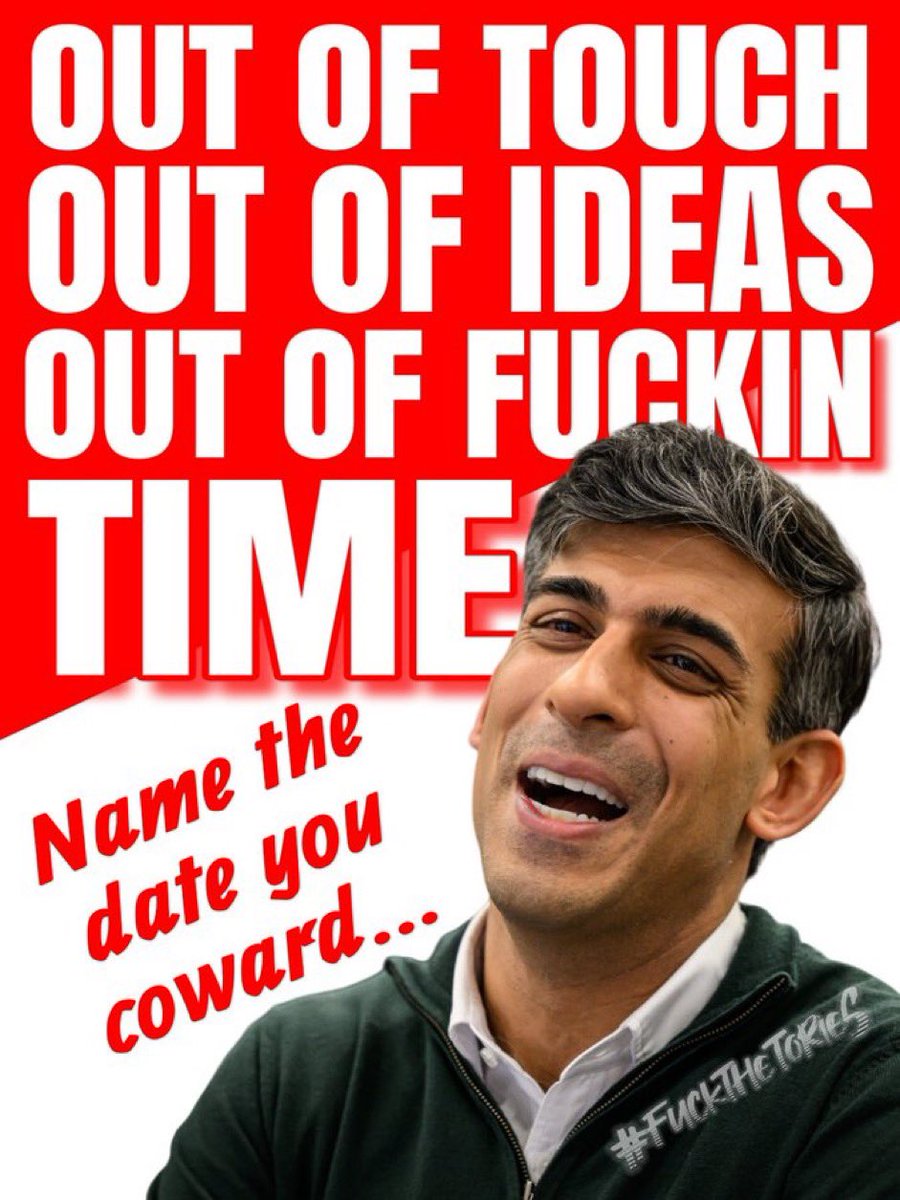 Rishi Sunak will hold a press conference this morning so get ready for a load of disingenuous propaganda. No doubt more toxic, divisive bullshit from the man who is electioneering without an election. The only announcements we want are his resignation and a #GeneralElectionN0W.