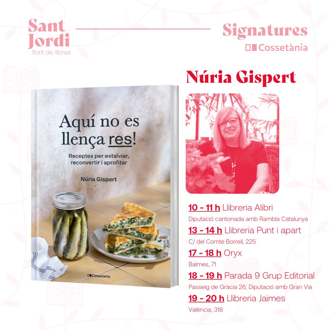 Cossetania's tweet photo. @nuriagispert @LibreriaALIBRI @puntiapartbcn @oryxnatura @JaimesLlibreria https://t.co/SJVbeNJ4c3