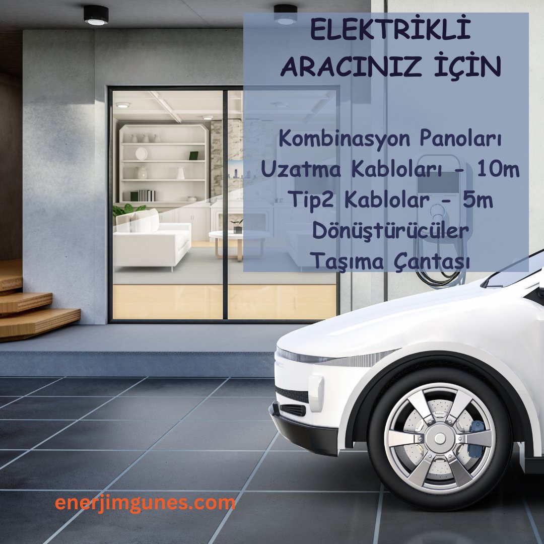 Elektrikli aracınız için ;

-Kombinasyon Panoları
-Uzatma Kabloları - 10m
-Tip2 Kablolar - 5m
 -Dönüştürücüler
-Taşıma Çantası
enerjimgunes.com
 +90 535 662 9199

#enerjimgüneş #tnaenerji #khons #khonstr #ElektrikliAraç 
 #ElektrikliAraçŞarjİstasyonu #ŞarjNoktası