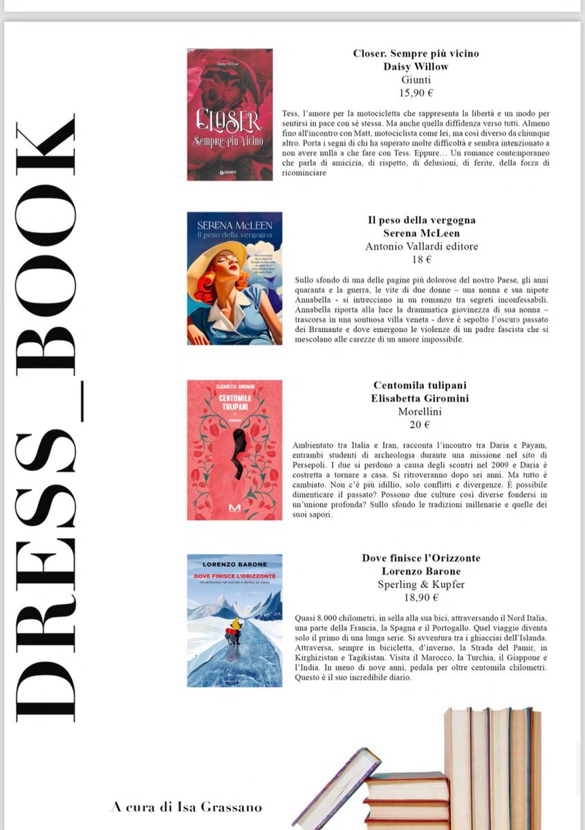 IsaGrassano's tweet photo. Leggere è un viaggio

I consigli di lettura su Dress Code Magazine di aprile maggio 

@Dress_code_mag 

#libri #libridaleggere #consiglidilettura #libribelli #viaggiare #moda #dresscodemagazine https://t.co/6FgFnpSyQp