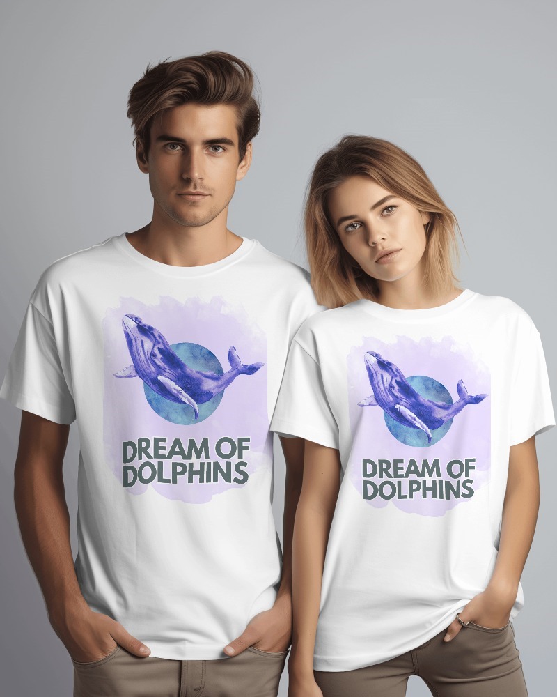 Introducing our latest design - the 'Dream of Dolphins' couple t-shirt.
#CoupleGoals #DolphinLove #FashionStatement