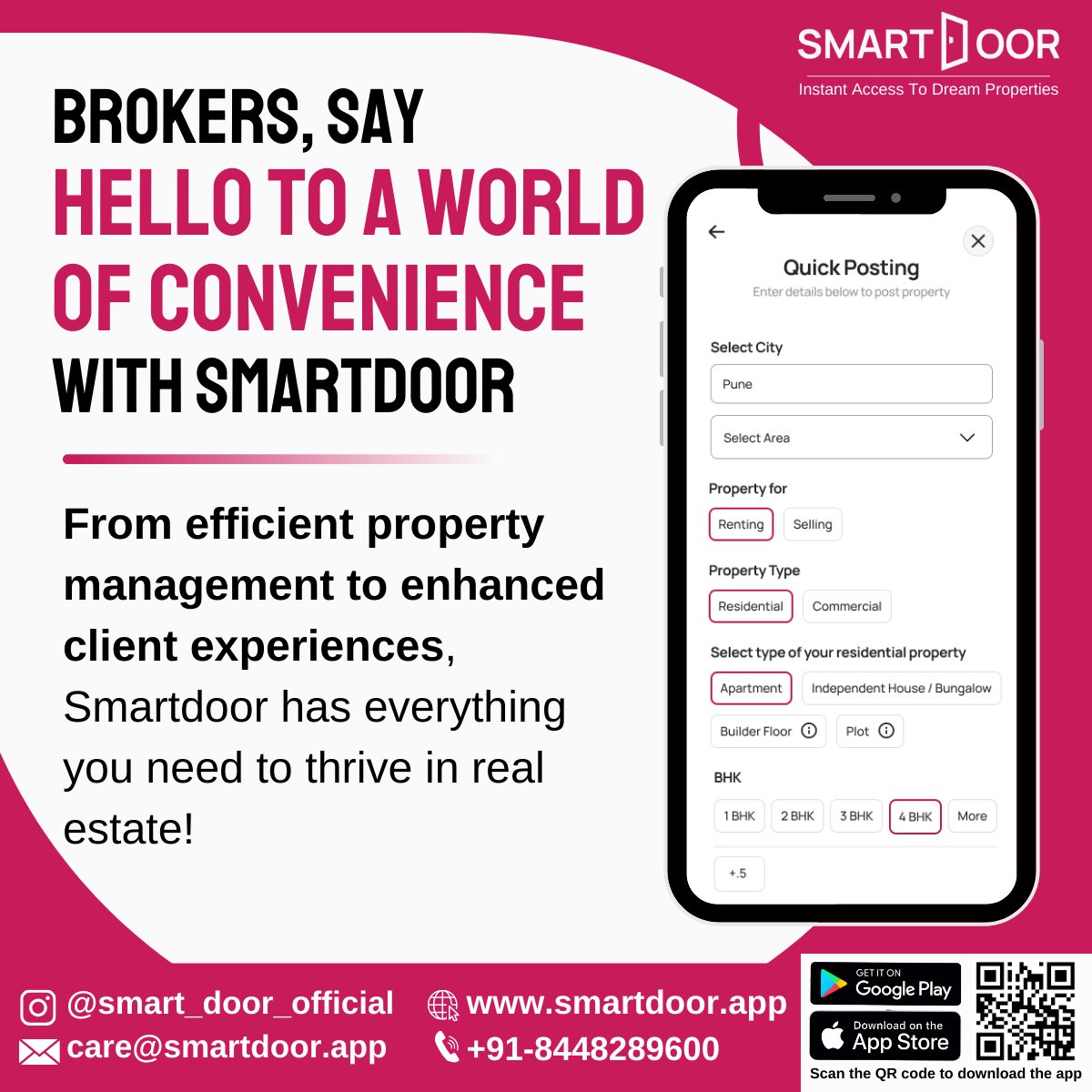 Brokers, welcome to a new level of efficiency! With SmartDoor, you can streamline your real estate transactions and say goodbye to cumbersome paperwork. Achieve maximum results with ease!

#SmartDoor #RealEstateInnovation #Efficiency #NoMorePaperwork #RealEstateTech #BrokerLife