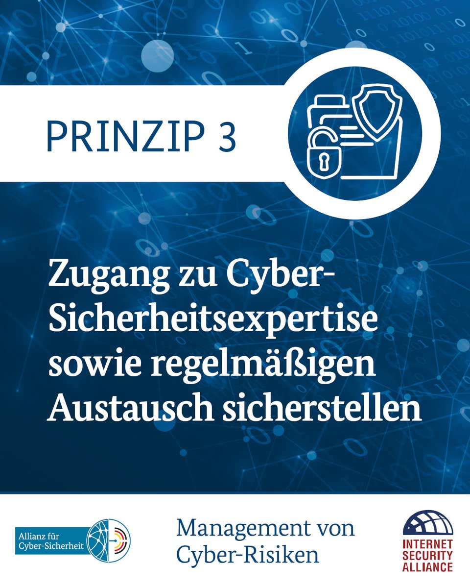 CyberAllianz's tweet photo. Diskussionen über das Cyber-Risikomanagement sollten regelmäßig stattfinden. "Nicht jeder in der Unternehmensleitung ist ein IT-Profi, aber jeder sollte in der Lage sein, zu wissen was bei einem IT-Vorfall zu tun ist." Mehr zu Prinzip 3: https://t.co/yZutlXe45L
#ManagementMonday https://t.co/QDHI0disWr