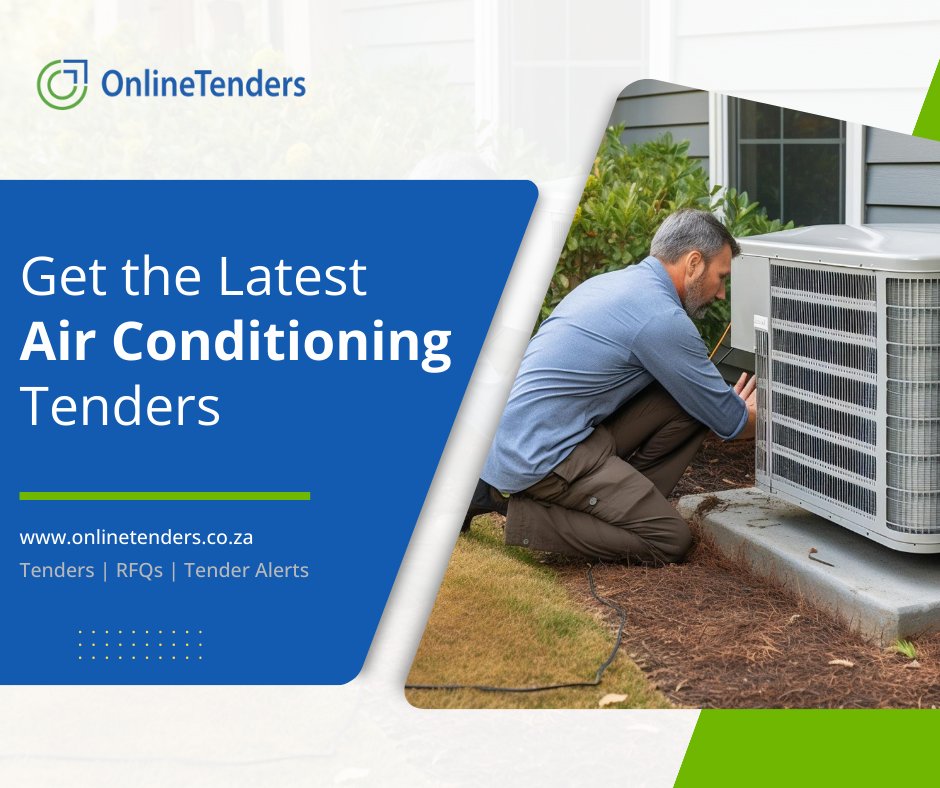 New Air Conditioning Tenders and Business Opportunities:
- Supply and Installation of Air conditioners.

#airconditioning #airconditioninginstallation #tenders #onlinetenders 

Visit the OnlineTenders website to find the latest Air Conditioning tenders:
onlinetenders.co.za/tenders/south-…