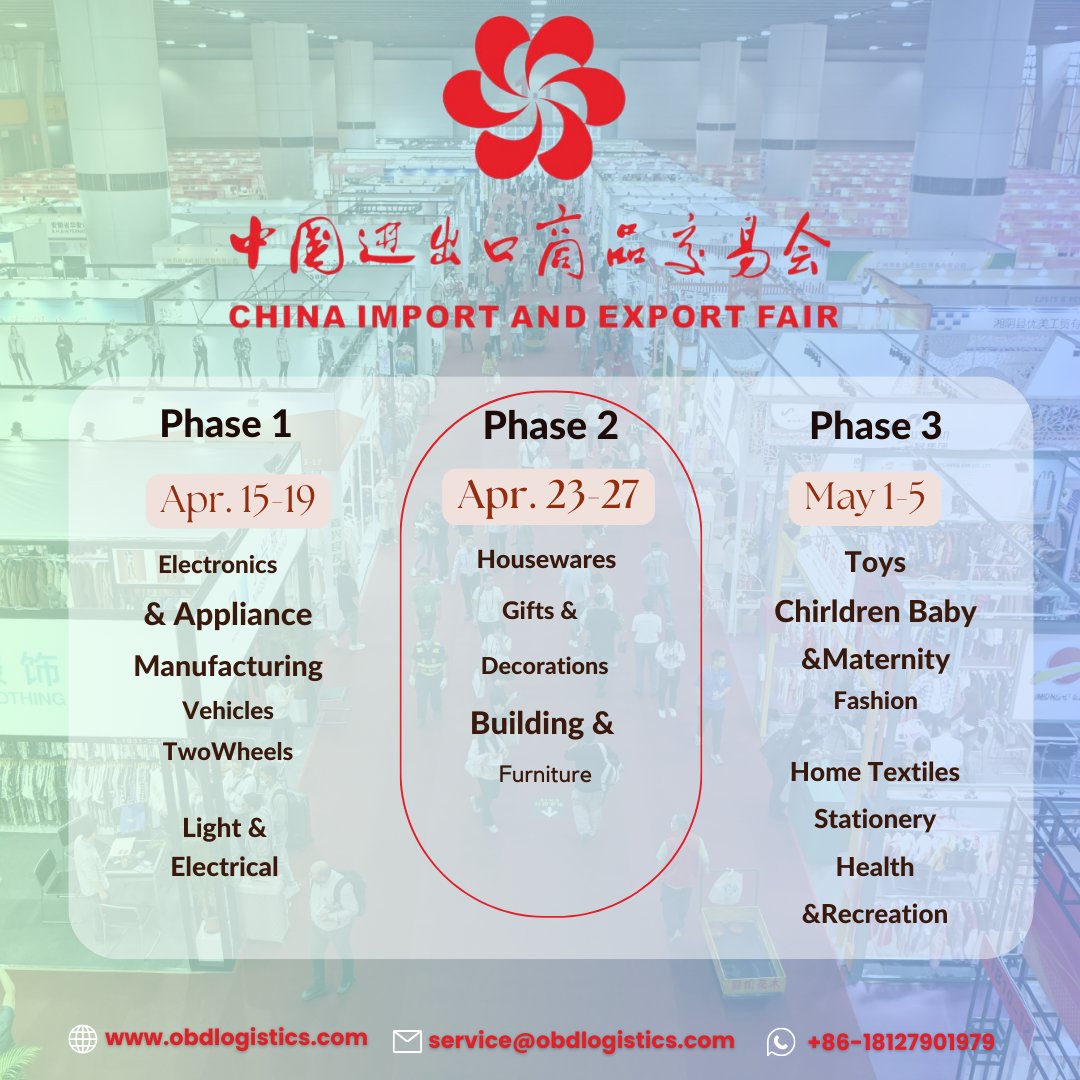 We can offer quality inspection, packaging, Soucing, Warehousing customized labeling, and international logistics services From China.

#CantonFair2024 #cantonfair #supplychain  #transportation #logisticsservices #LikeAndShare #trade #ecommercebusiness