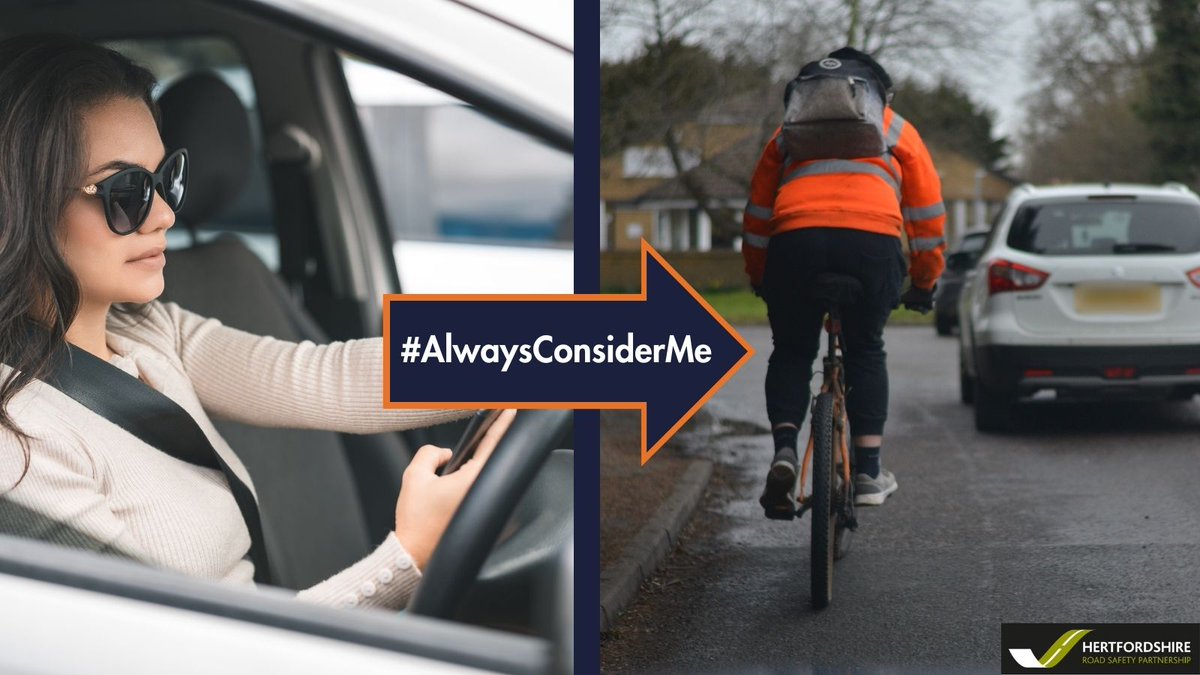The #cyclist is watching the road as he wants to make it home safely. As a #driver please show you care, put your phone away and keep #EyesOnTheRoad #AlwaysConsiderMe
gov.uk/government/new…
@hertspolice
@HFRS
@EHAAT
@Hertscc
@Herts_Highways
@Hertspcc