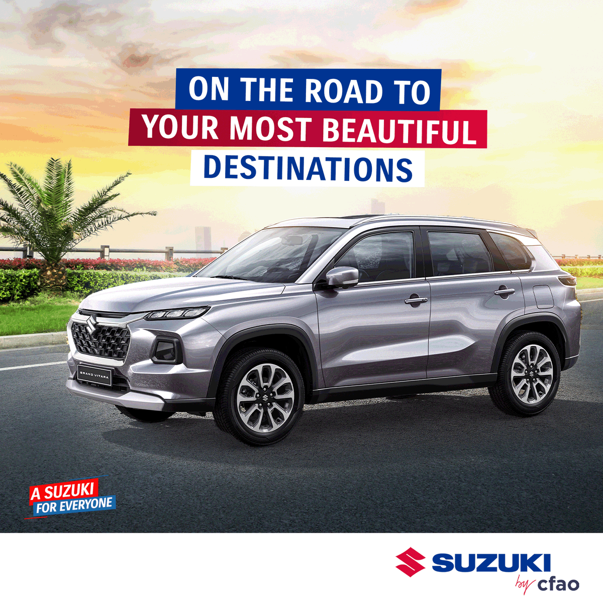 The best destination always starts with a trip in your Suzuki by CFAO. Wherever the road leads, adventure is guaranteed. 🚗✨

#SuzukiJourney #PerfectDestination