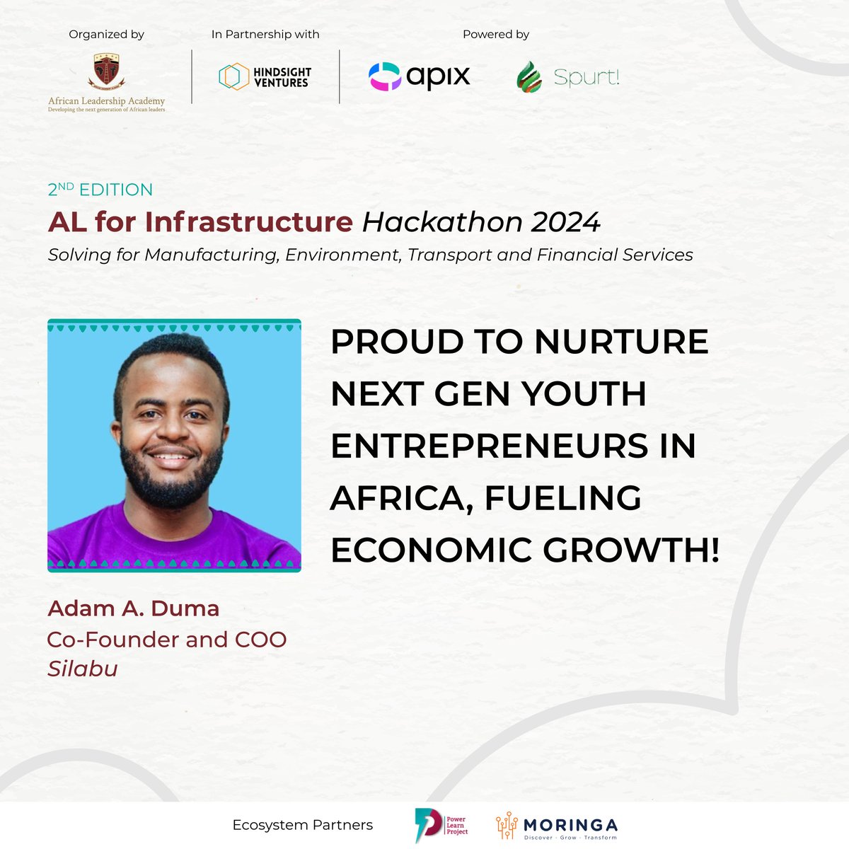 Excited to announce that I'll be speaking at the ALA Hackathon! Join me in nurturing Africa's brightest minds and innovators as we tackle grand infrastructure challenges. Let's innovate for a brighter future! 🚀 #ALAHackathon #Innovation #Entrepreneurship #edtech