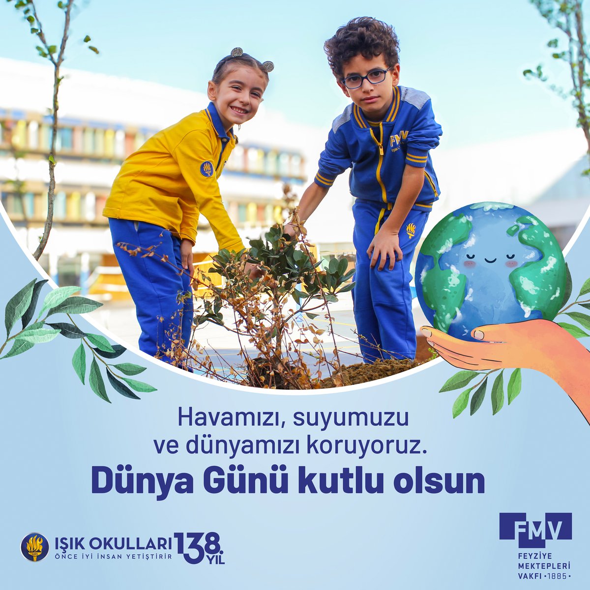 Dünya Günü kutlu olsun, üzerinden yaşayacağımız temiz bir yuvamız olsun 🌎 #dünyagünü #FMVIşık #fmvışıkokulları #ışıkokulları #önceiyiinsanyetiştirir #eğitimde138yıl